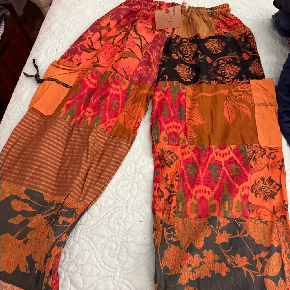 NWT Vibrant Patchwork Bohemian Pants